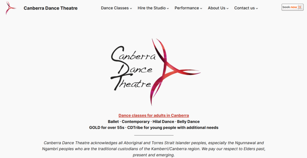 Canberra Dance Theatre homepage