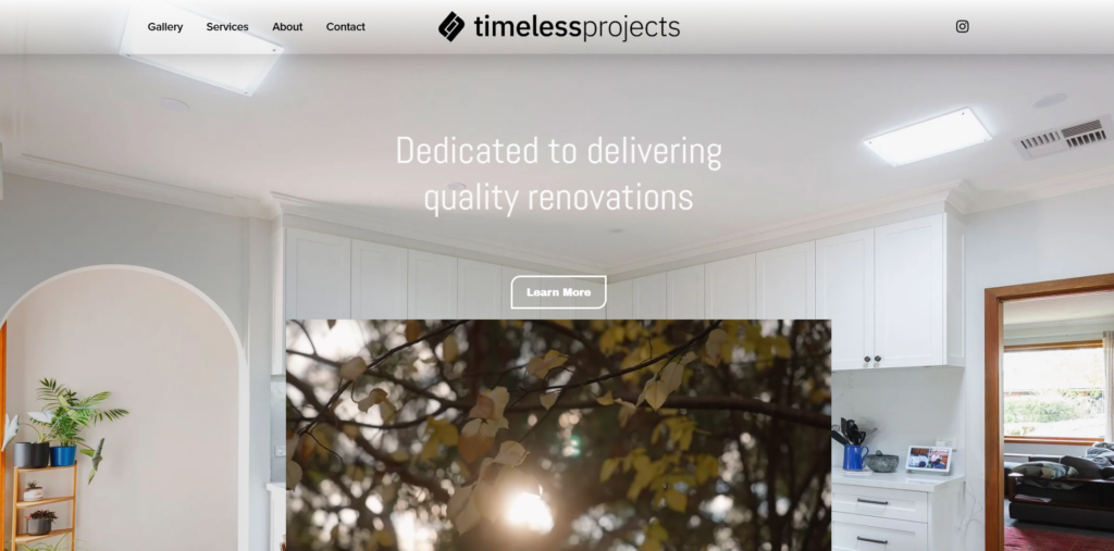timeless projects homepage